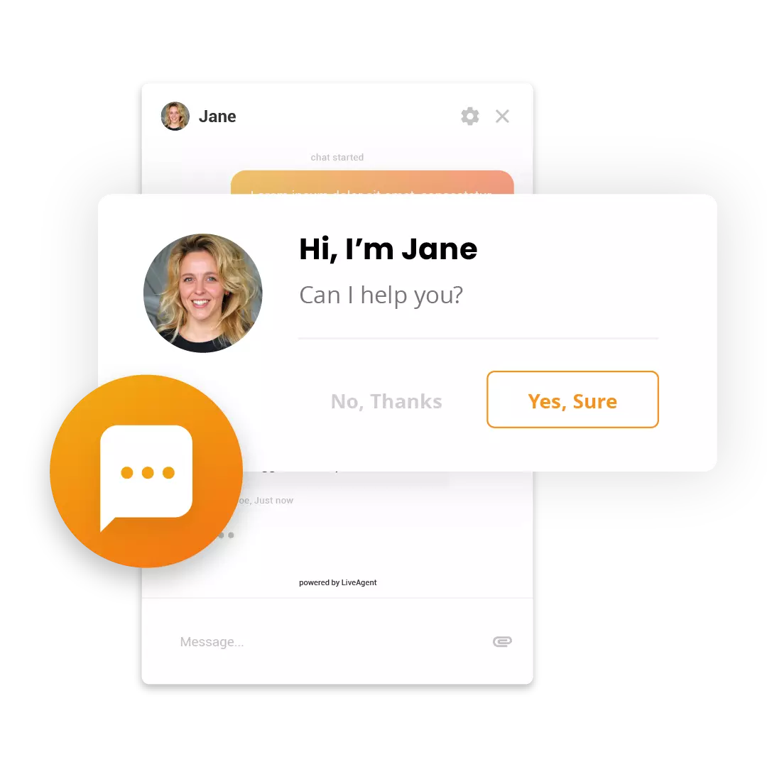 Convite de chat proativo do LiveAgent