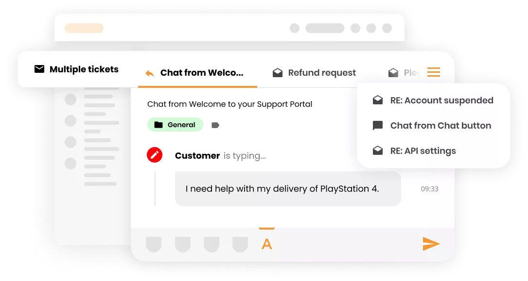 Software de help desk LiveAgent com múltiplos tickets
