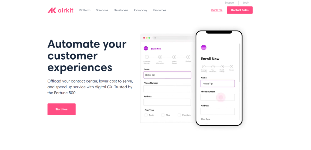 Página inicial do Airkit