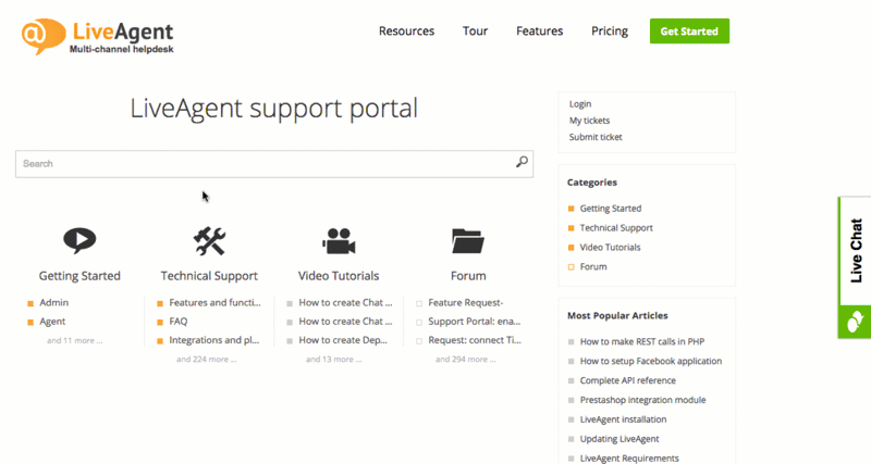 Gestão de atendimento ao cliente - Autoatendimento pelo LiveAgent