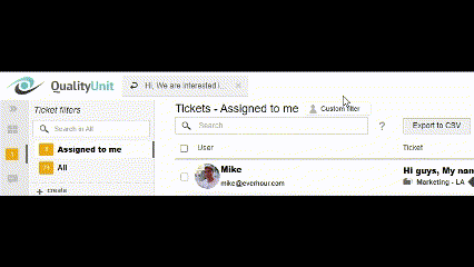 LiveAgent - Informações do solicitante do ticket nas abas de tickets