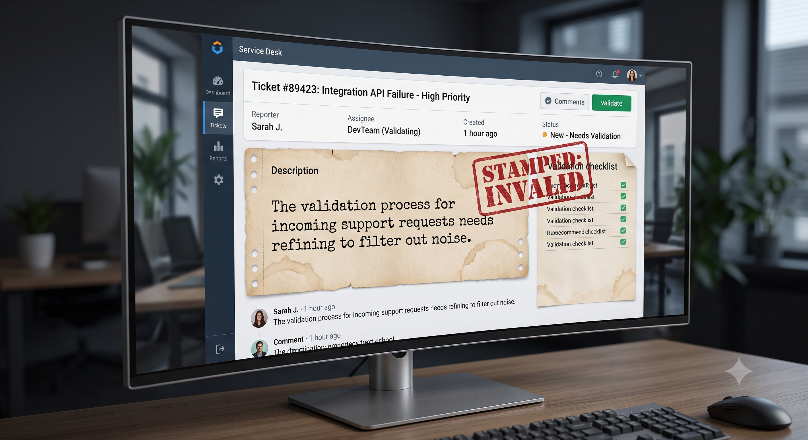 O que é validação de tickets e por que ela impede que sua equipe perca tempo com solicitações inválidas?