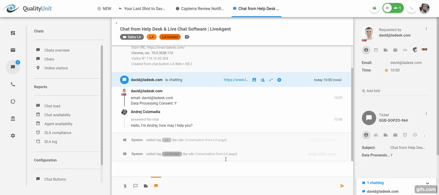 Visualização de digitação em tempo real em ação