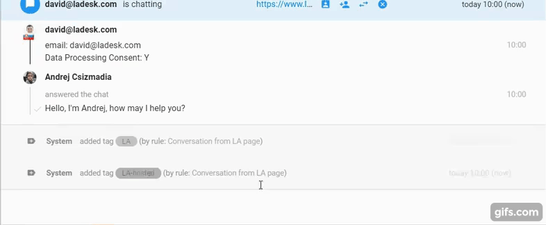 Exemplo de visualização de digitação em tempo real