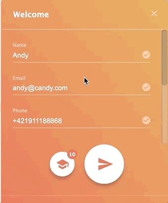 Formulário de contato lateral do LiveAgent