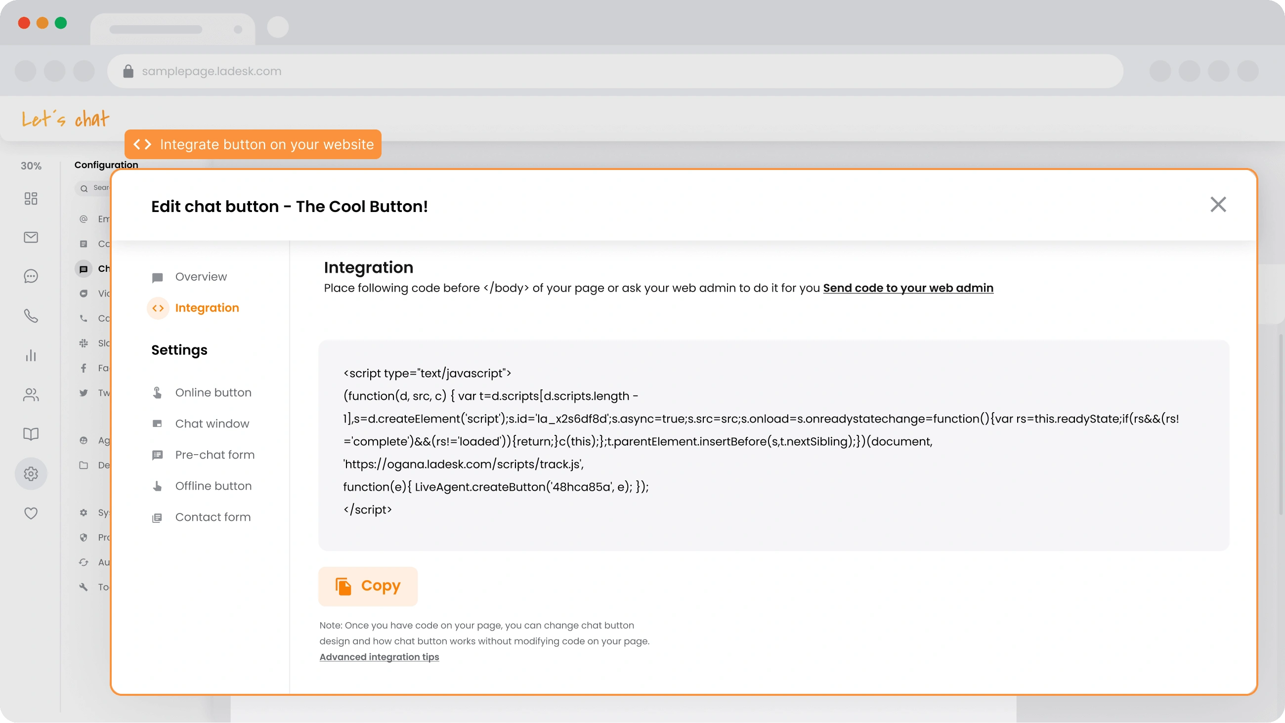 Integração ao site