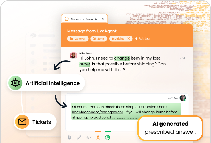 Recurso de Compositor de Respostas com IA do LiveAgent
