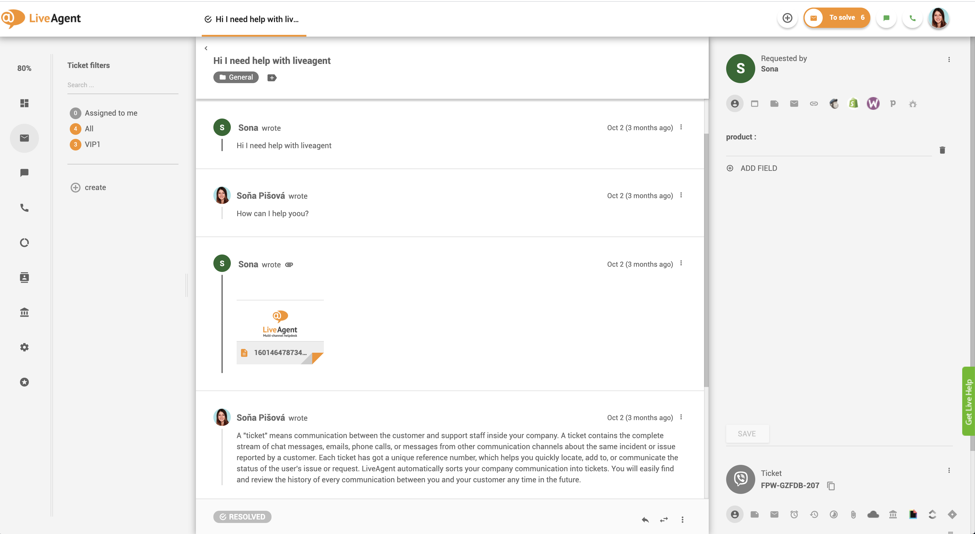 Mensagens do Viber no LiveAgent