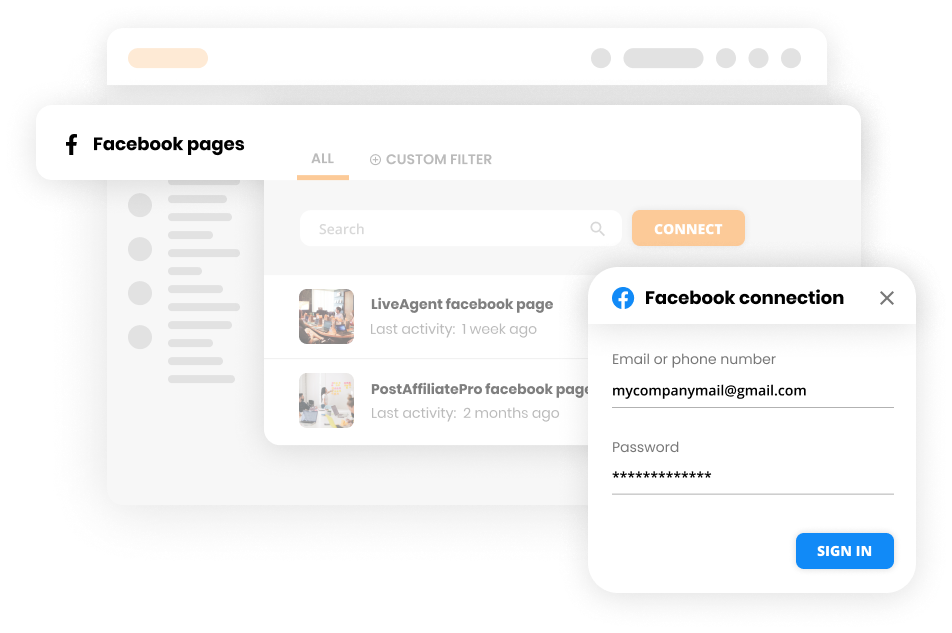 Conectar Facebook com software de Help desk - LiveAgent