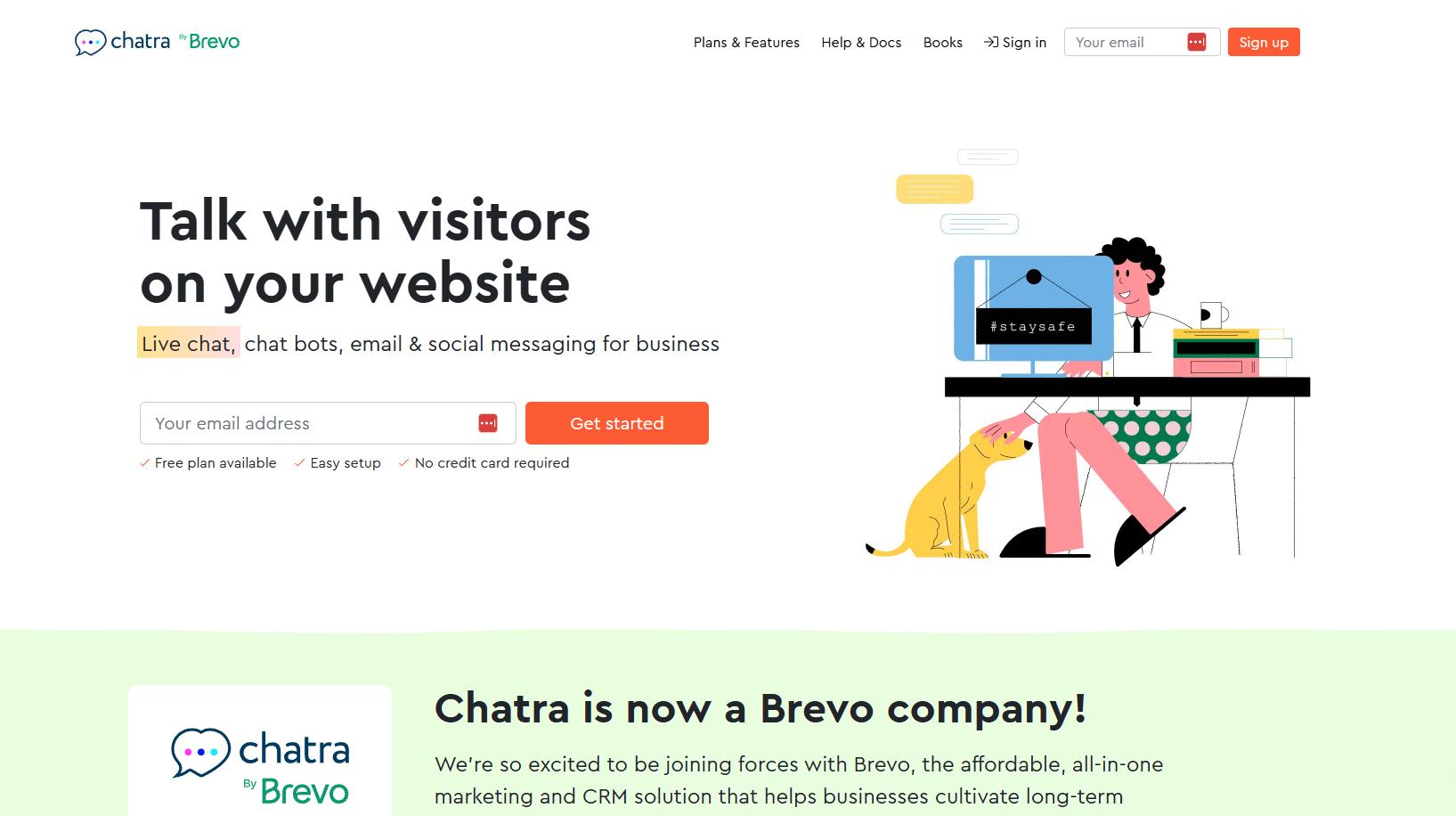 Homepage do Chatra