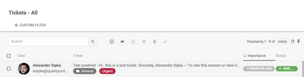 LiveAgent - tag urgente em um ticket