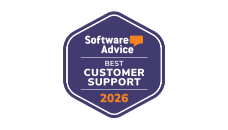 Badge Software Advice, Melhor suporte ao cliente