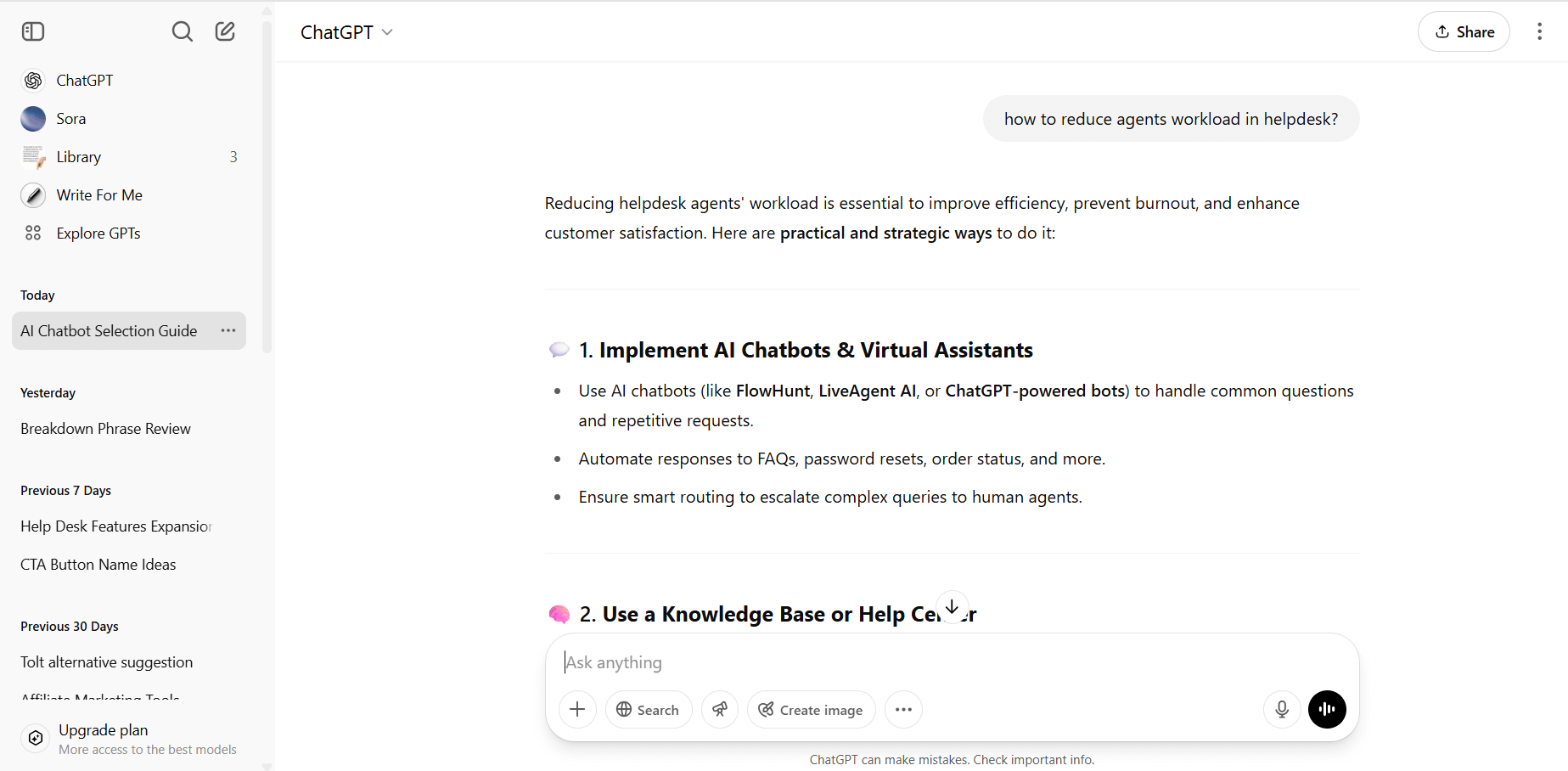 Visão geral do ChatGPT da interface de conversa