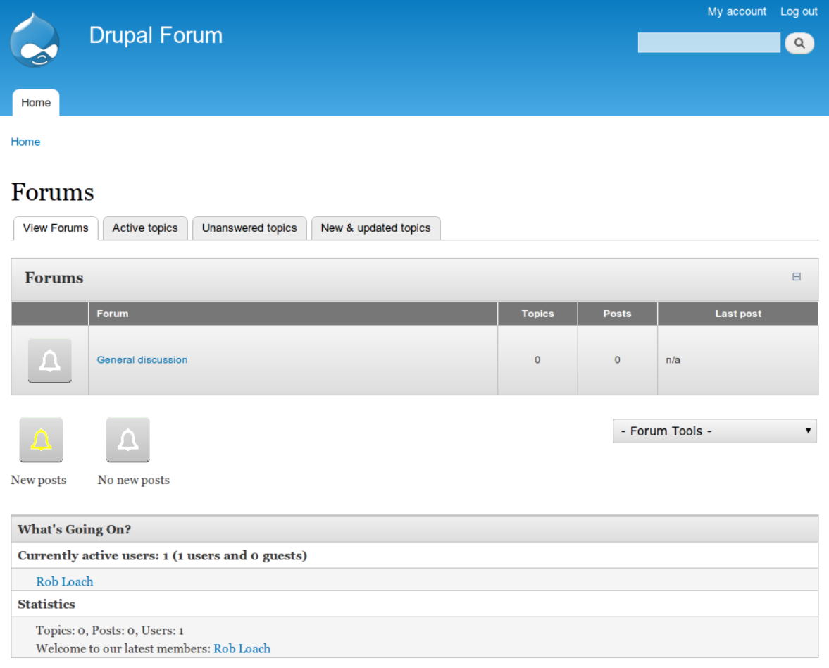 Interface de software de fórum Drupal
