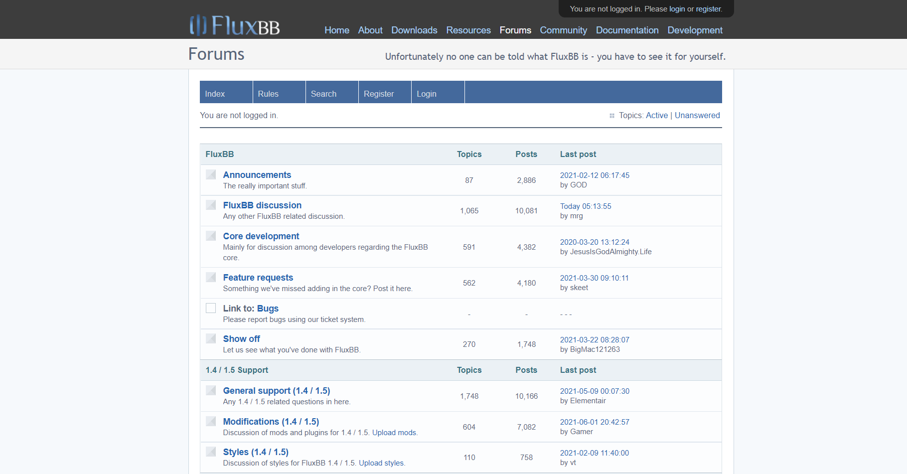 Solução de fórum comunitário FluxBB