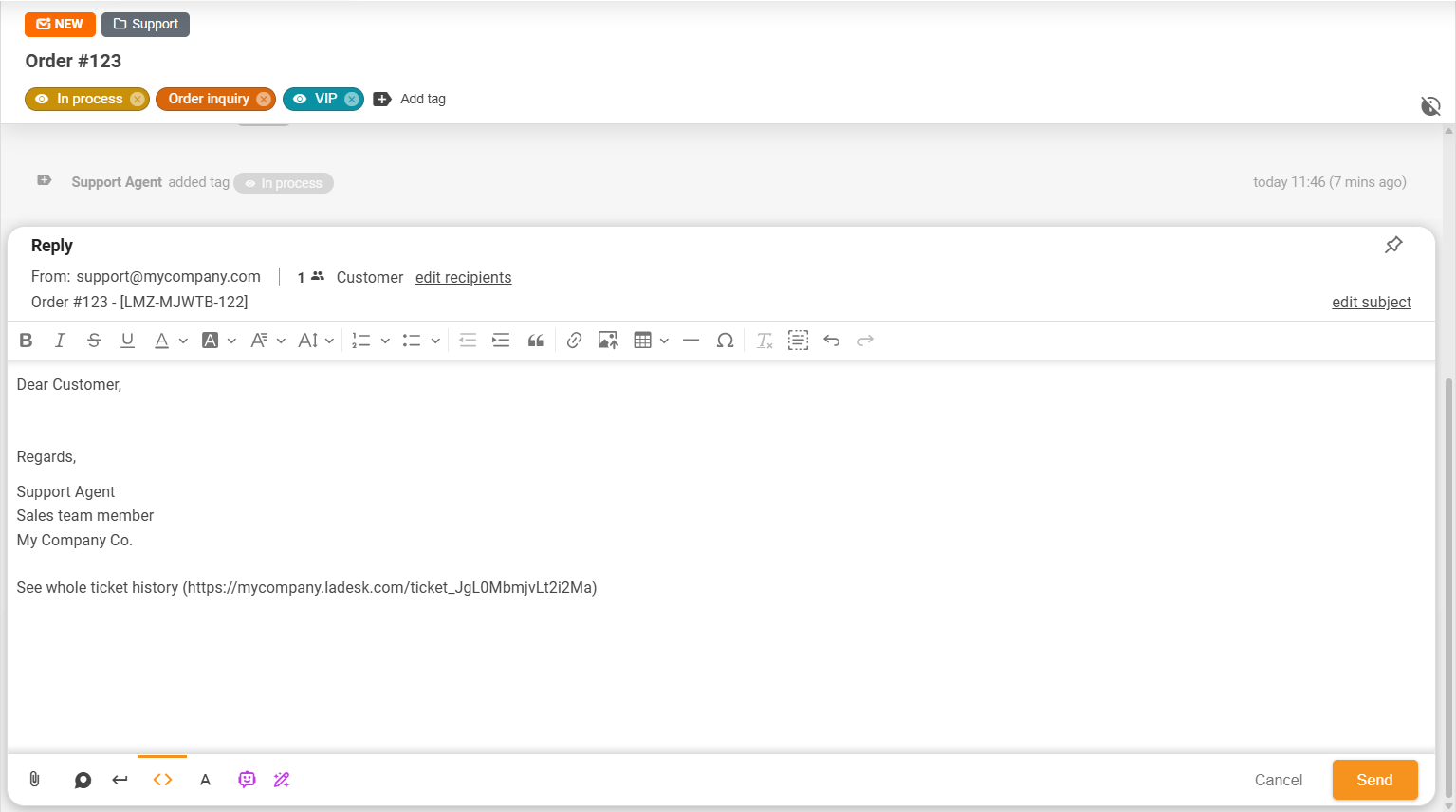 Recurso de fixar e desafixar do LiveAgent