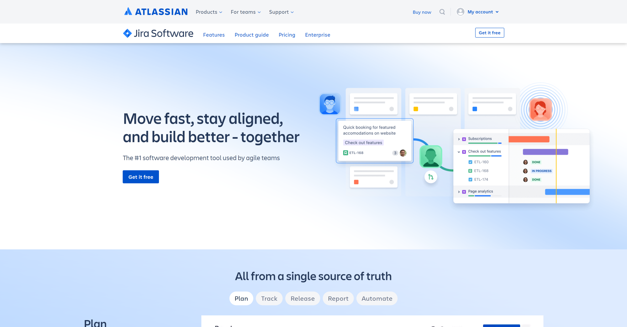Página inicial do Jira - Alternativa ao Spiceworks oferecendo uma solução de software abrangente