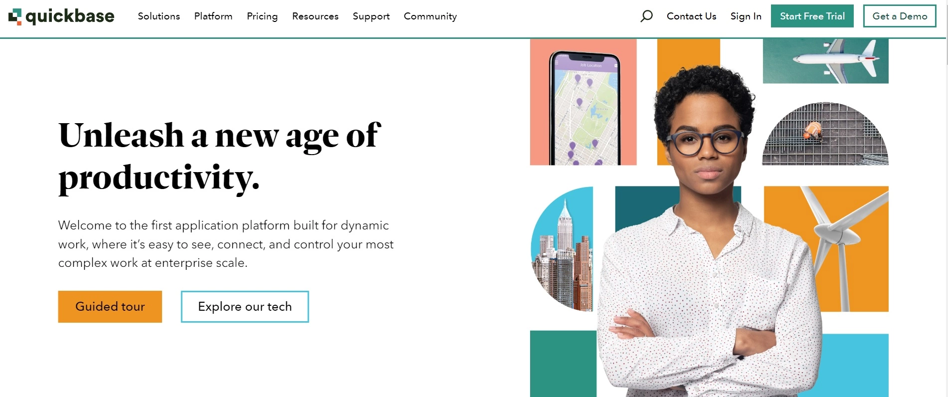 Página inicial do Quickbase - conecte e controle seus projetos complexos sem nenhuma experiência de codificação
