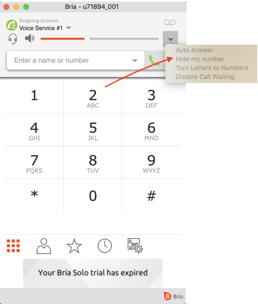 Funções do softphone Bria gratuito