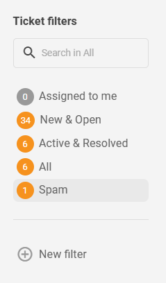 Filtros de tickets padrão reformulados do LiveAgent