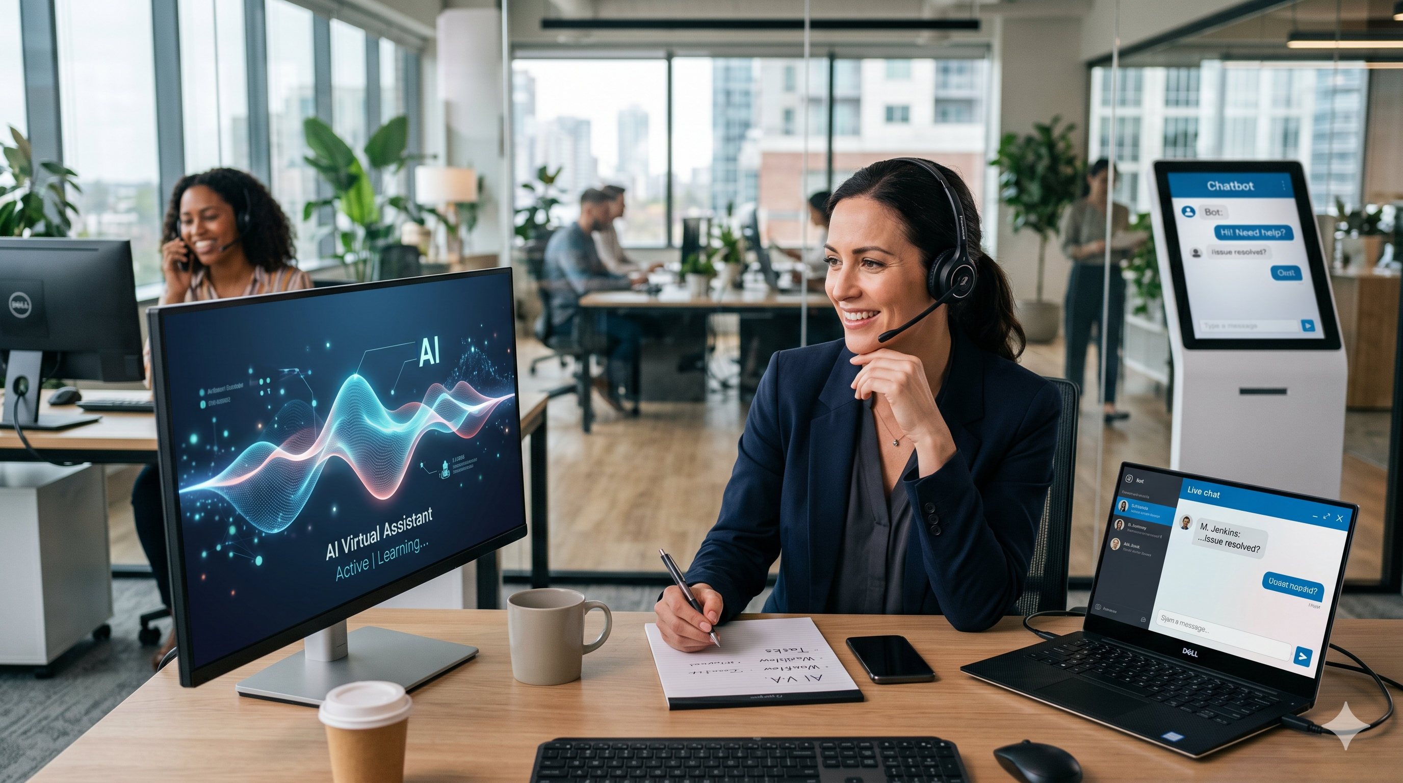 Assistente virtual de IA vs chatbot vs agente humano: Qual deles sua equipe realmente precisa?