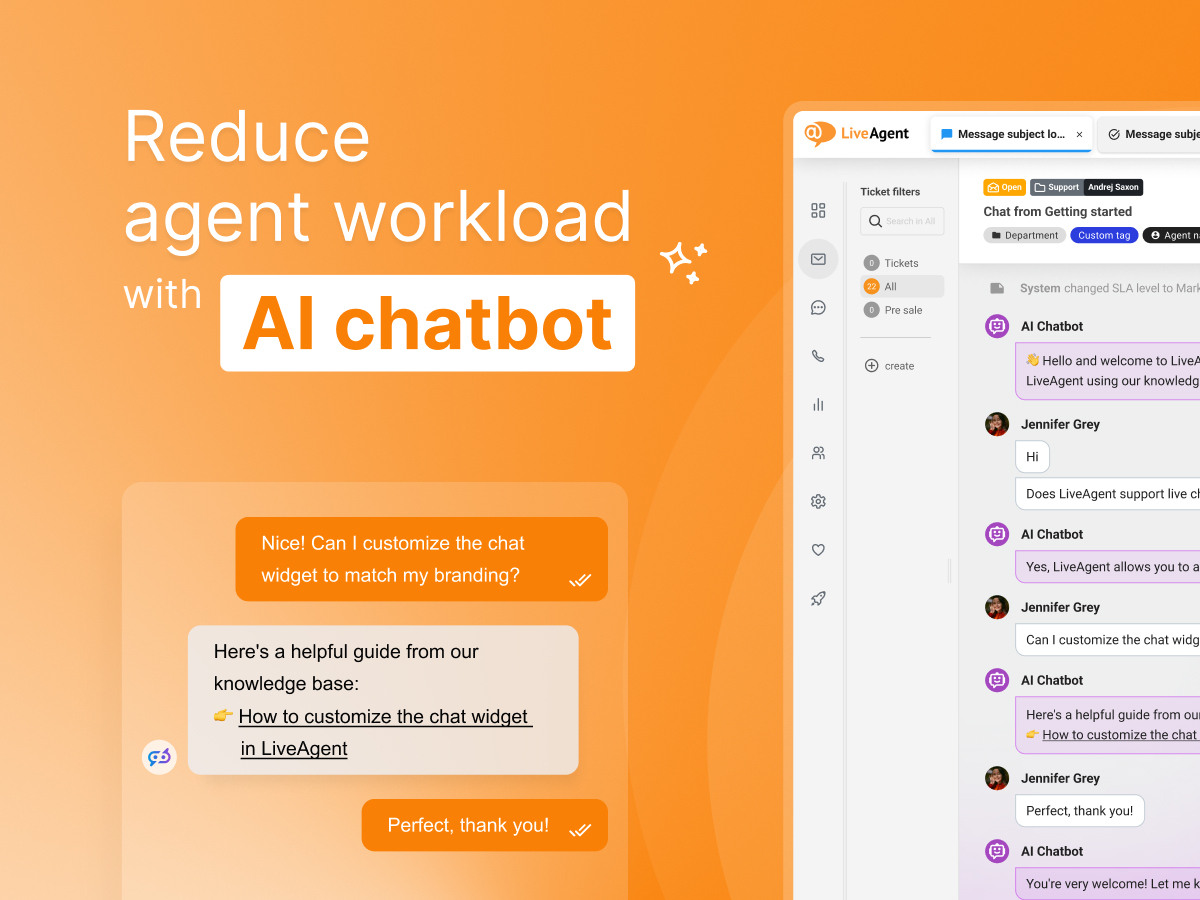 Captura de tela da interface do Chatbot de IA LiveAgent