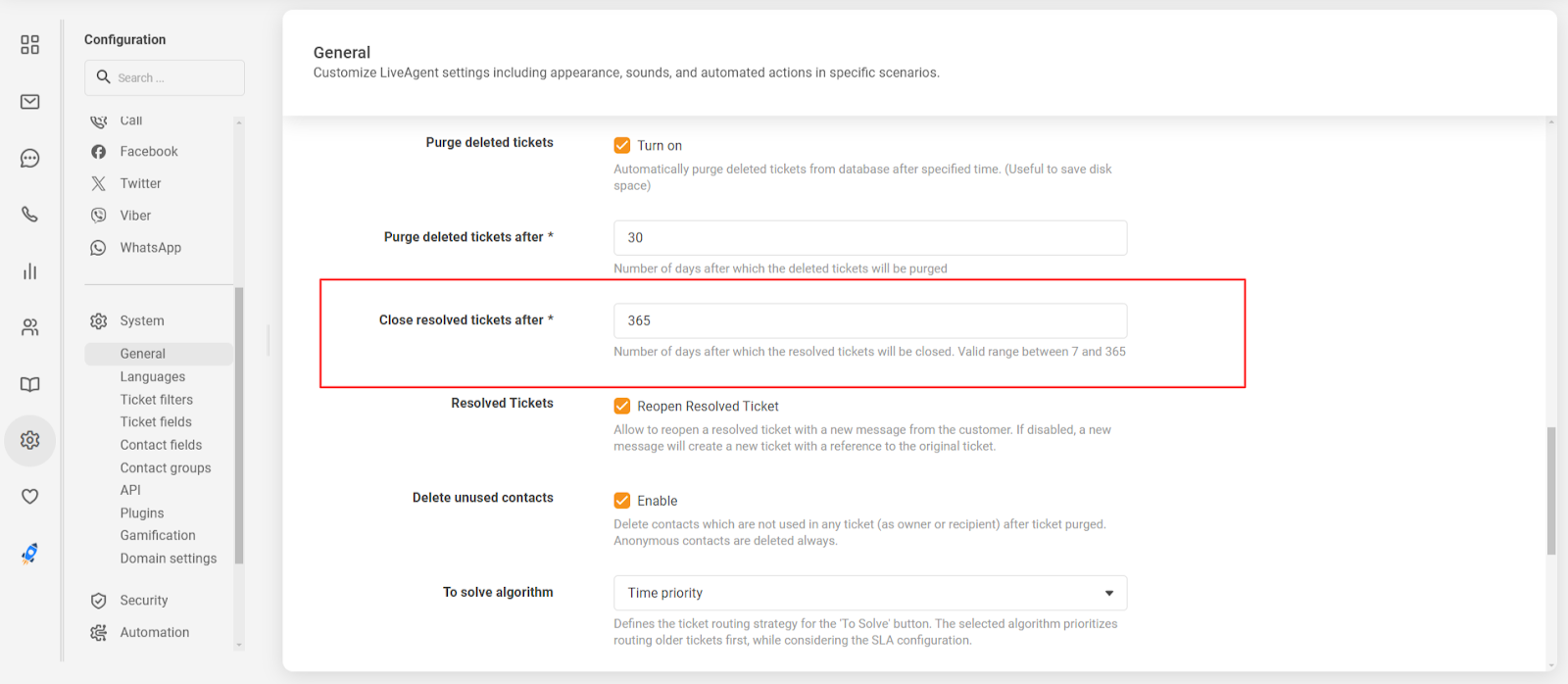 Recurso de fechamento automático de tickets resolvidos