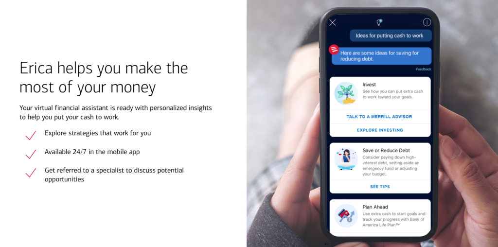 Erica — assistente virtual do Bank of America.