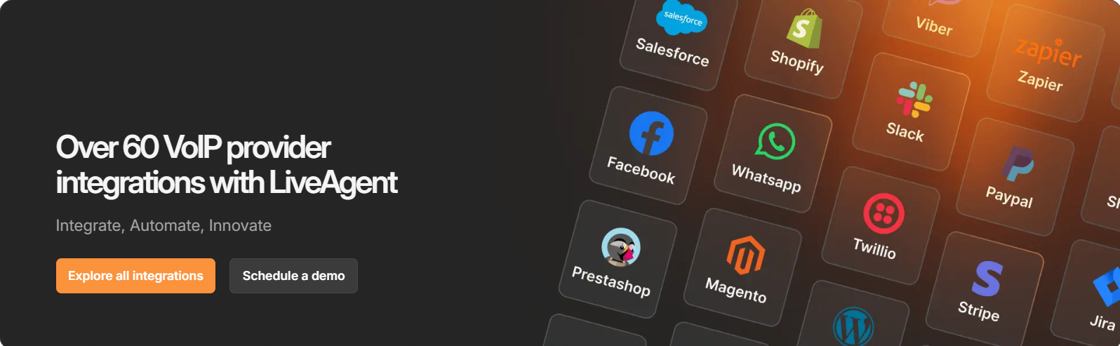 Painel de software de gerenciamento de atendimento ao cliente do LiveAgent — chamadas, chats e tickets em uma visualização unificada