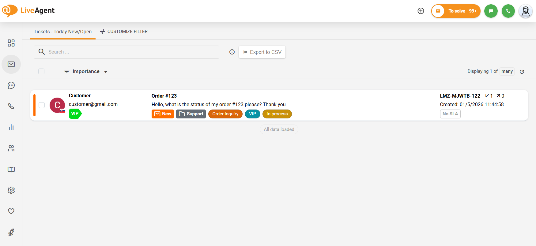 A opção de recolher o submenu do lado esquerdo
