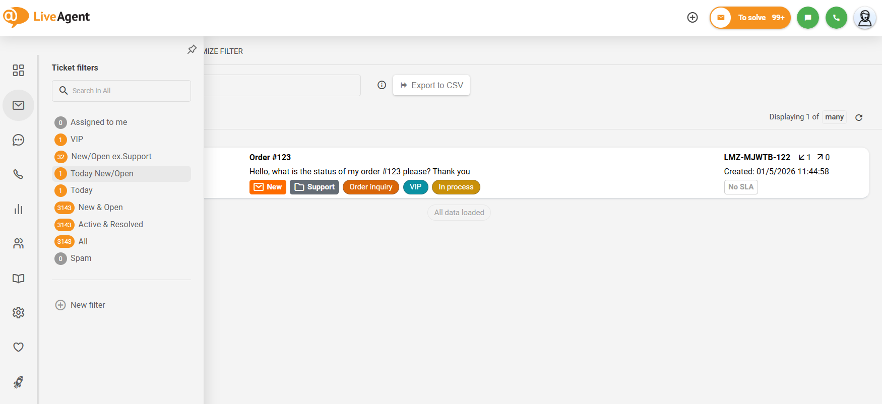 A opção de recolher o submenu do lado esquerdo