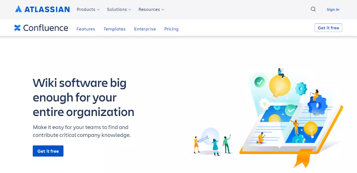 Página inicial do Confluence