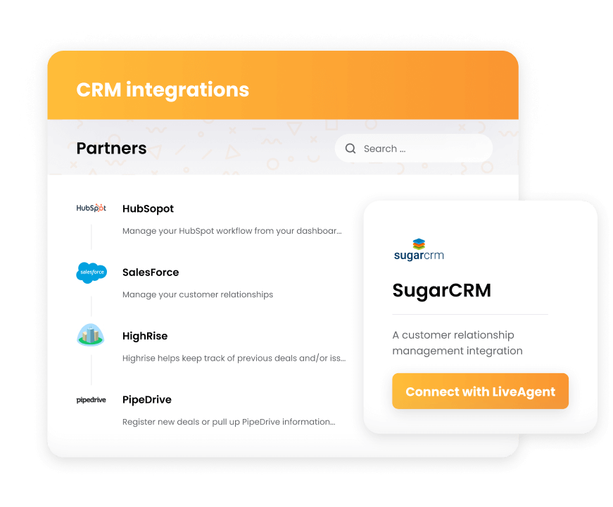 LiveAgent - integrações de CRM