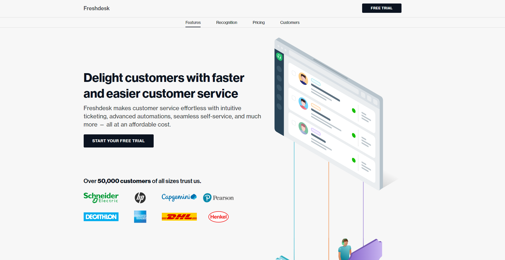 Homepage do Freshdesk
