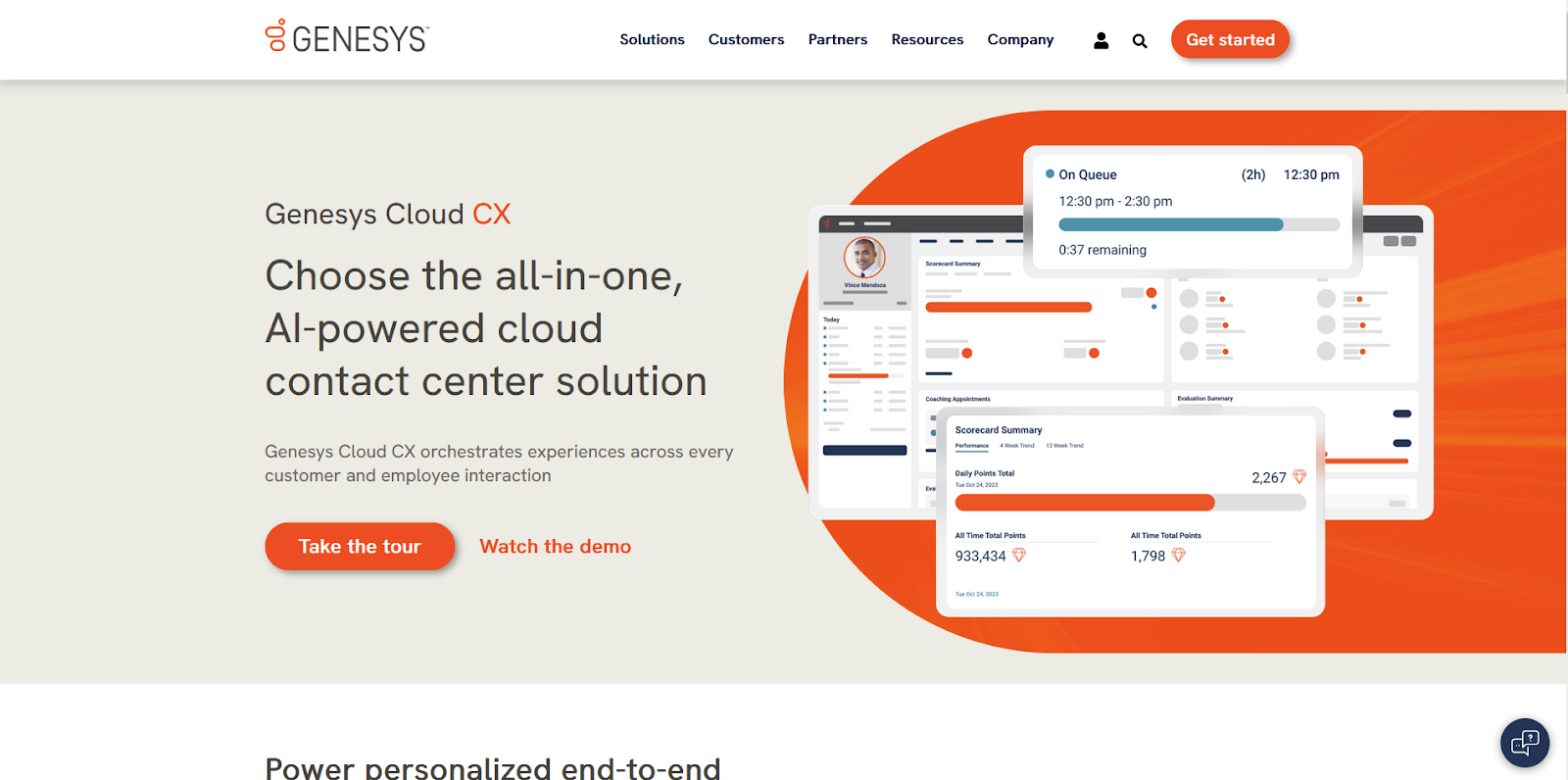 Homepage do software Genesys Cloud CX