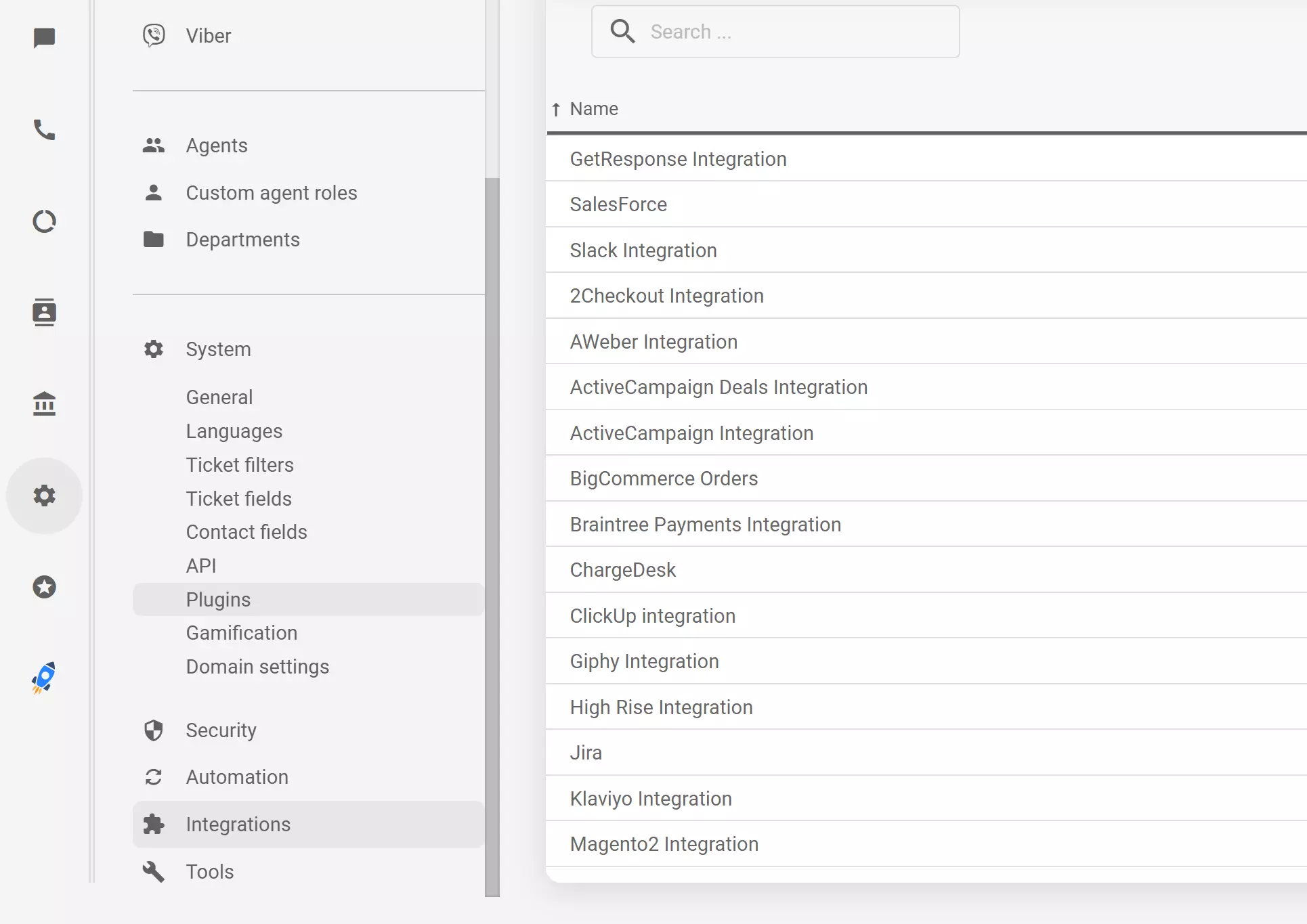 Melhoria das configurações de integrações