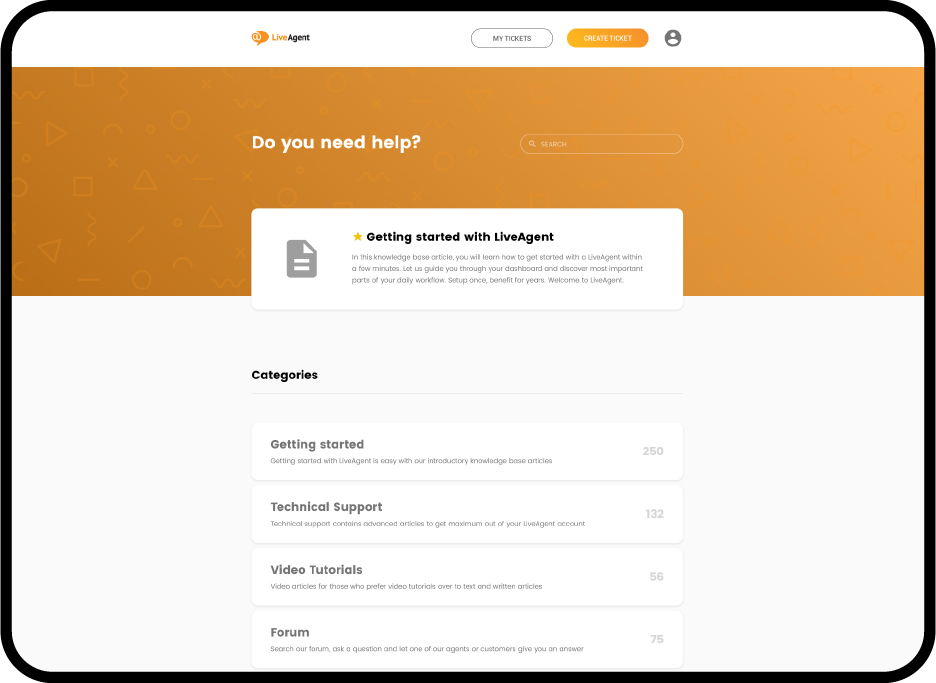 Base de conhecimento interna do LiveAgent