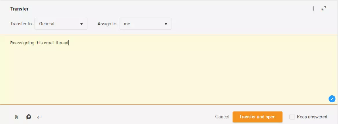 Reatribuindo um thread de email no LiveAgent
