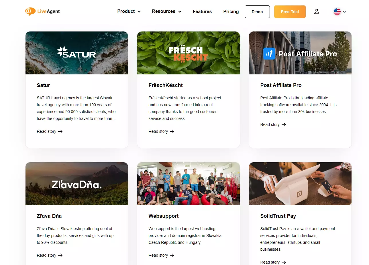 Histórias de sucesso do LiveAgent