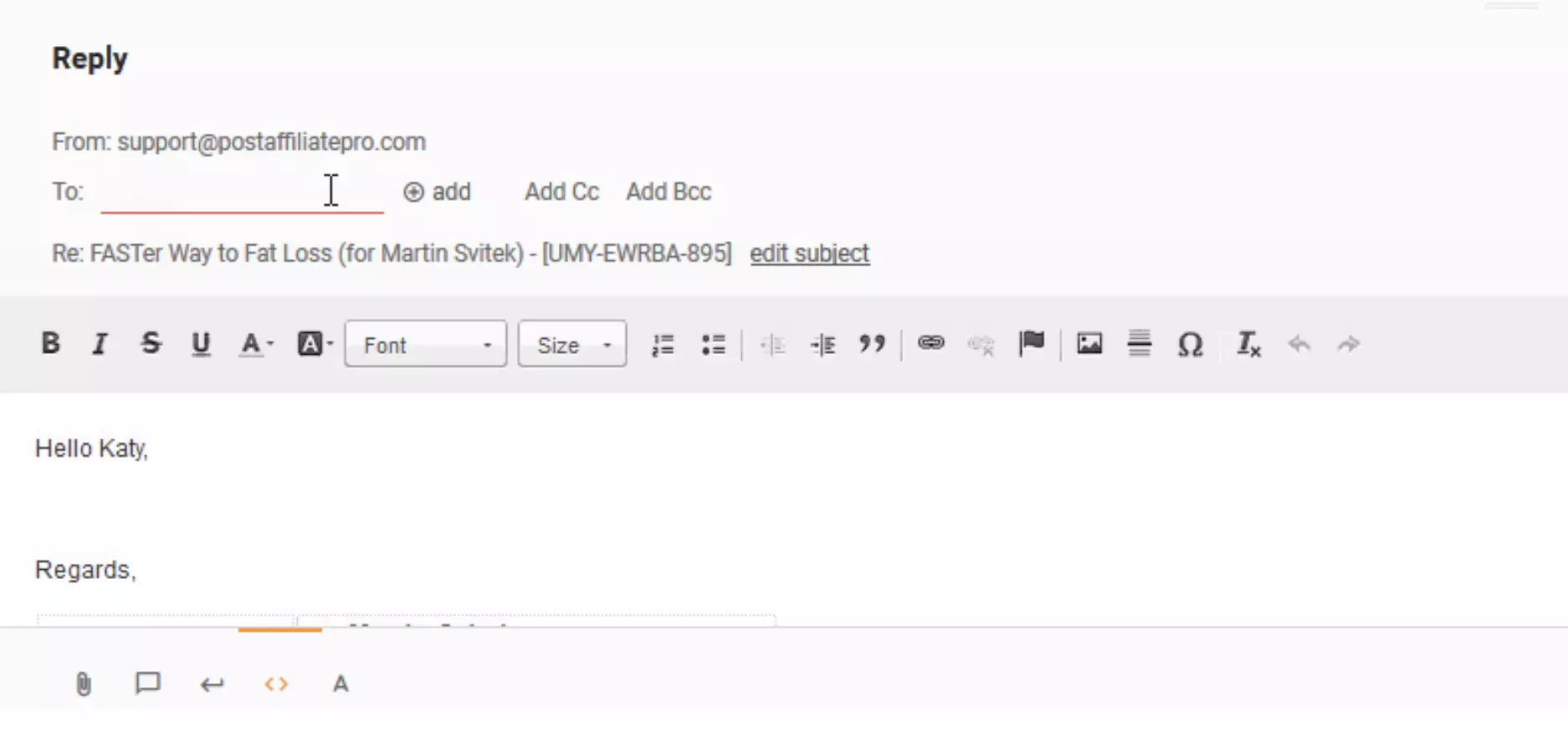 Destinatário do ticket removido devido a um bug em tickets