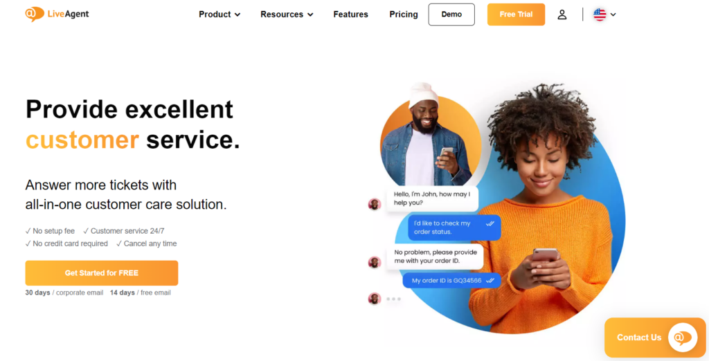 LiveAgent's homepage - customer service software for better customer acquisition and retention