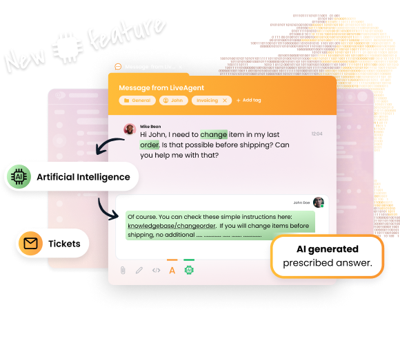 Assistente de IA Whisper do LiveAgent