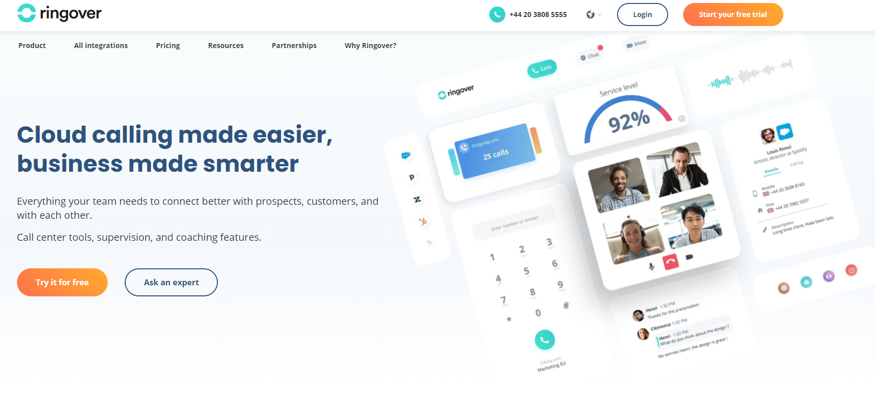 Website do provedor VoIP Ringover