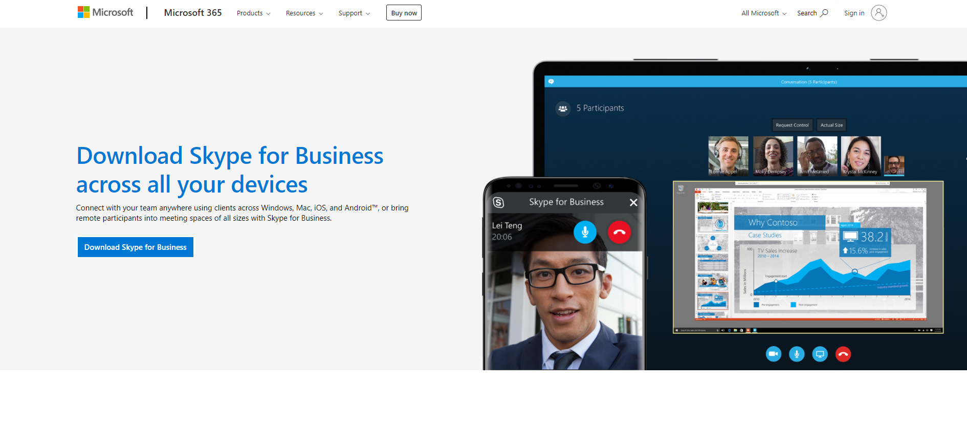 Website do Skype for Business