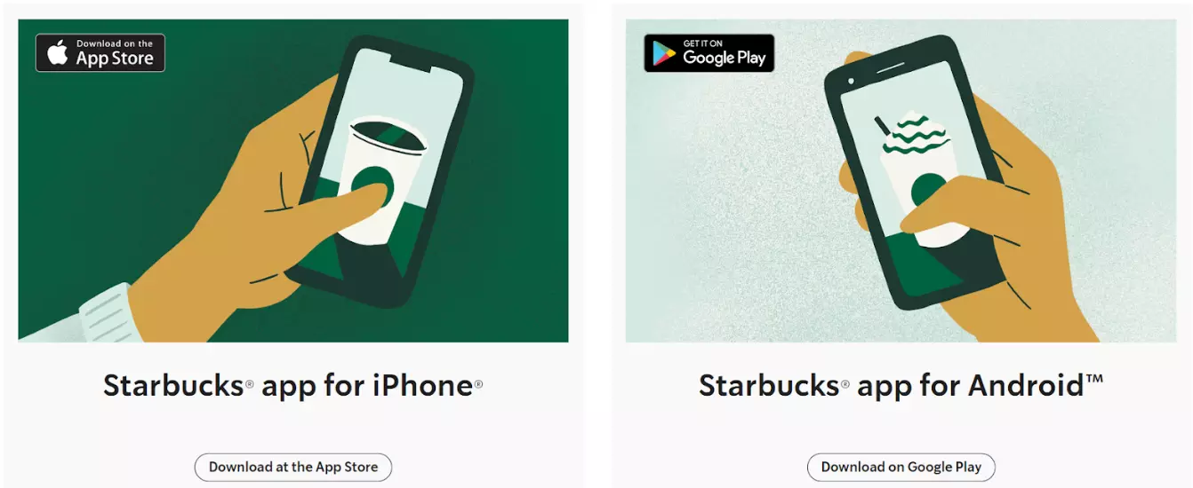 App mobile do Starbucks