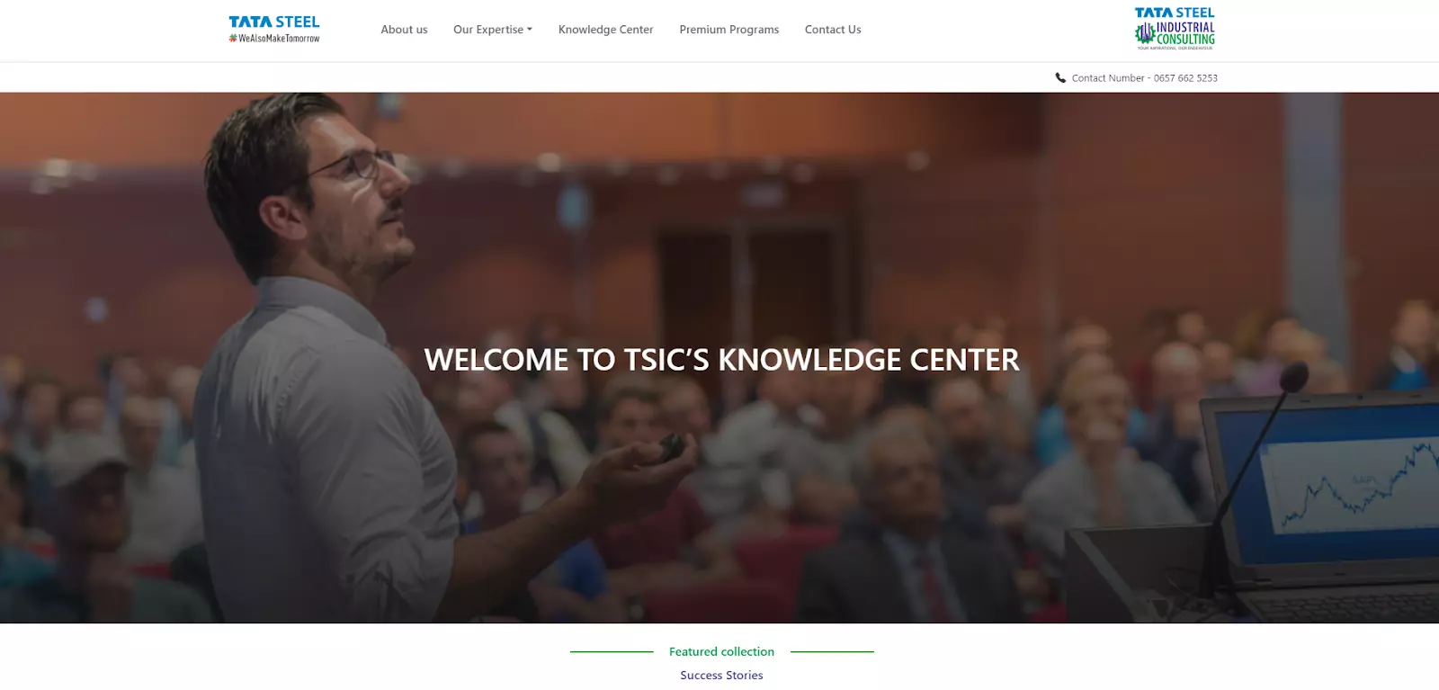Página do centro de conhecimento da Tata Steel
