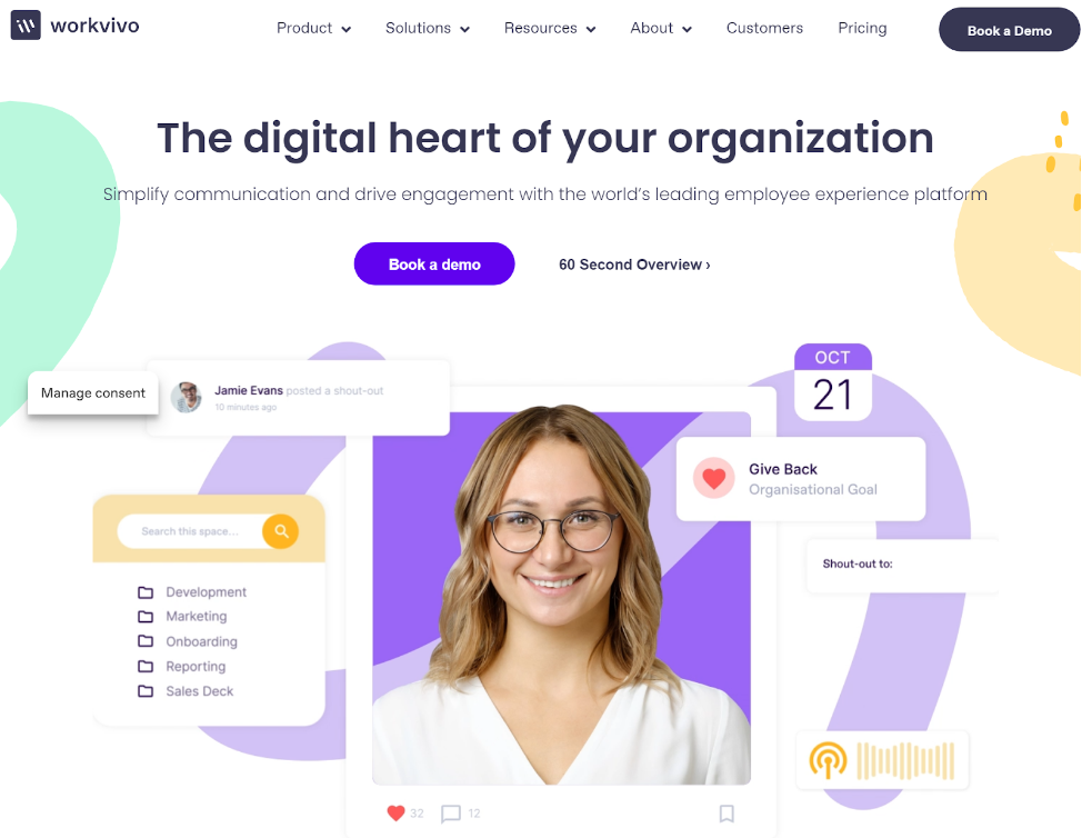 Página inicial do Workvivo