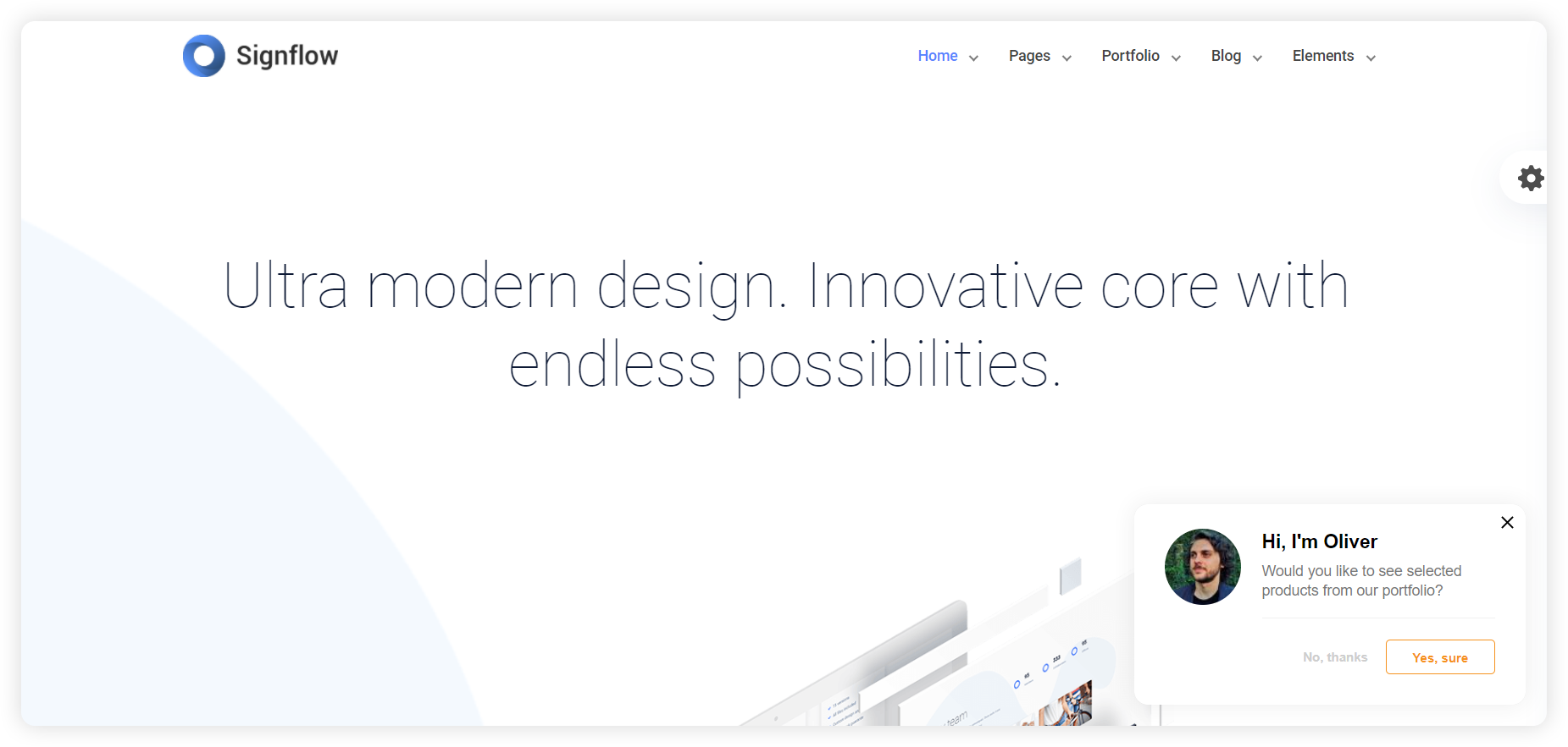 Exemplo de um convite de chat proativo