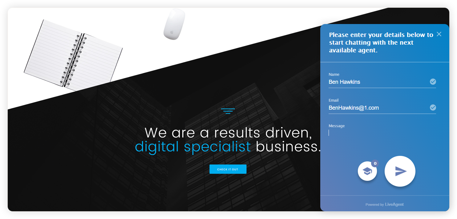 Exemplo de um formulário de contato empresarial