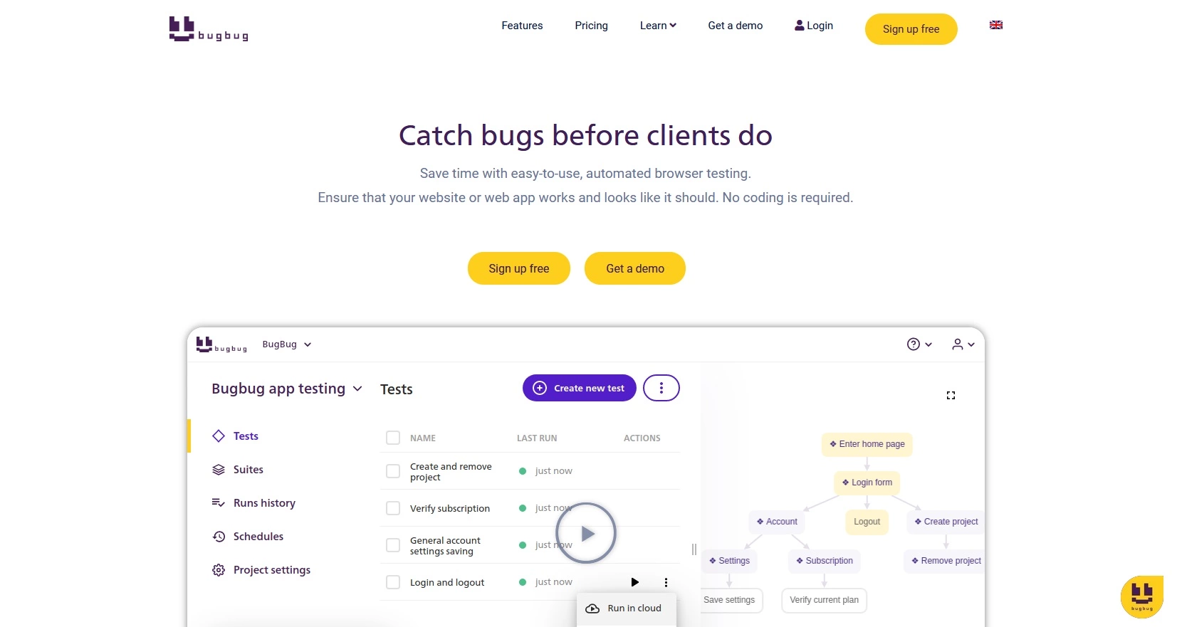 Site da ferramenta BugBug